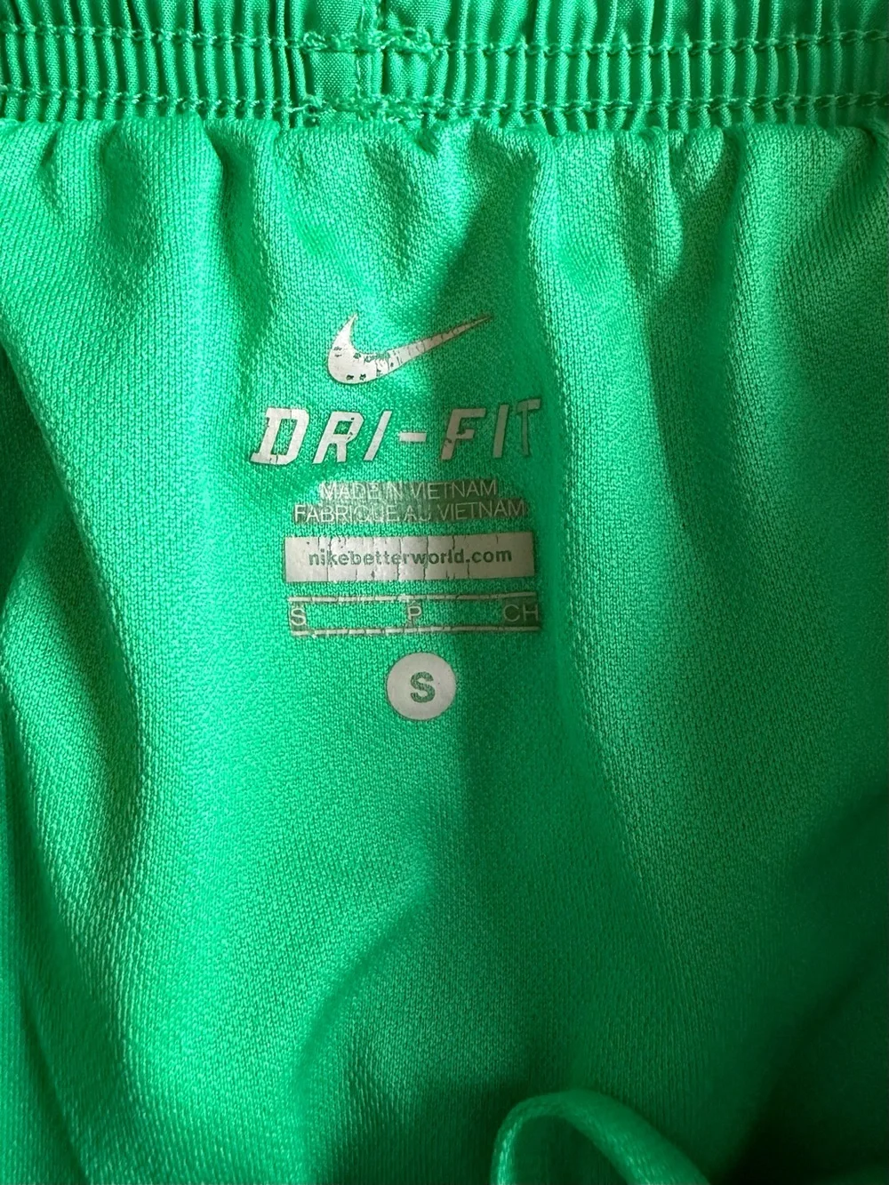 Nike Dri-Fit Women's Green with Neon Yellow Trim Running Shorts Size Small